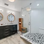 Chic Pool Oasis Modern Open Floor King Beds