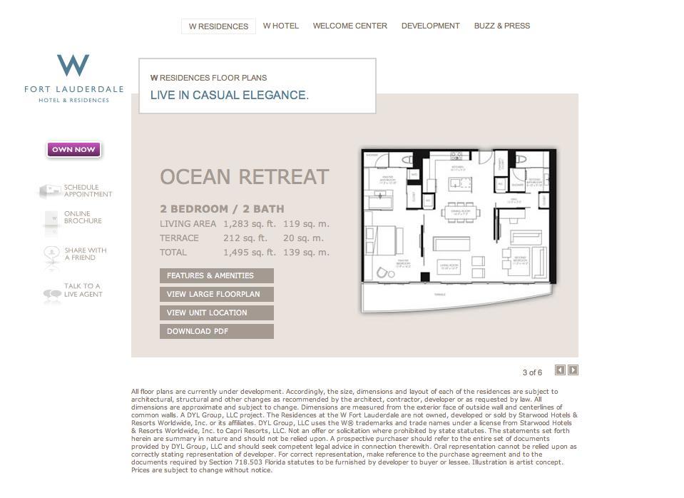 2 Bedroom W Residences Ft. Lauderdale Apartment *